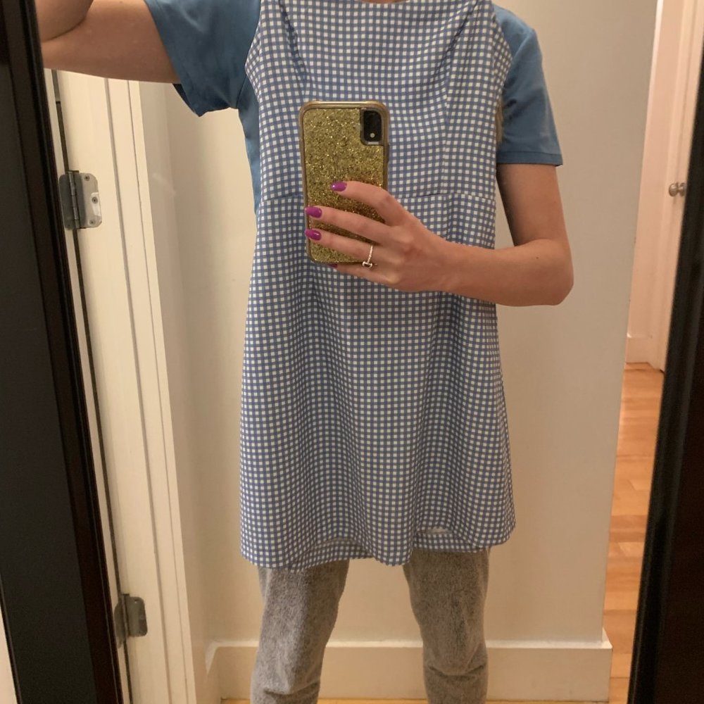 French Connection Blue Gingham Tie-Back Mini Dress - Picture 4 of 7